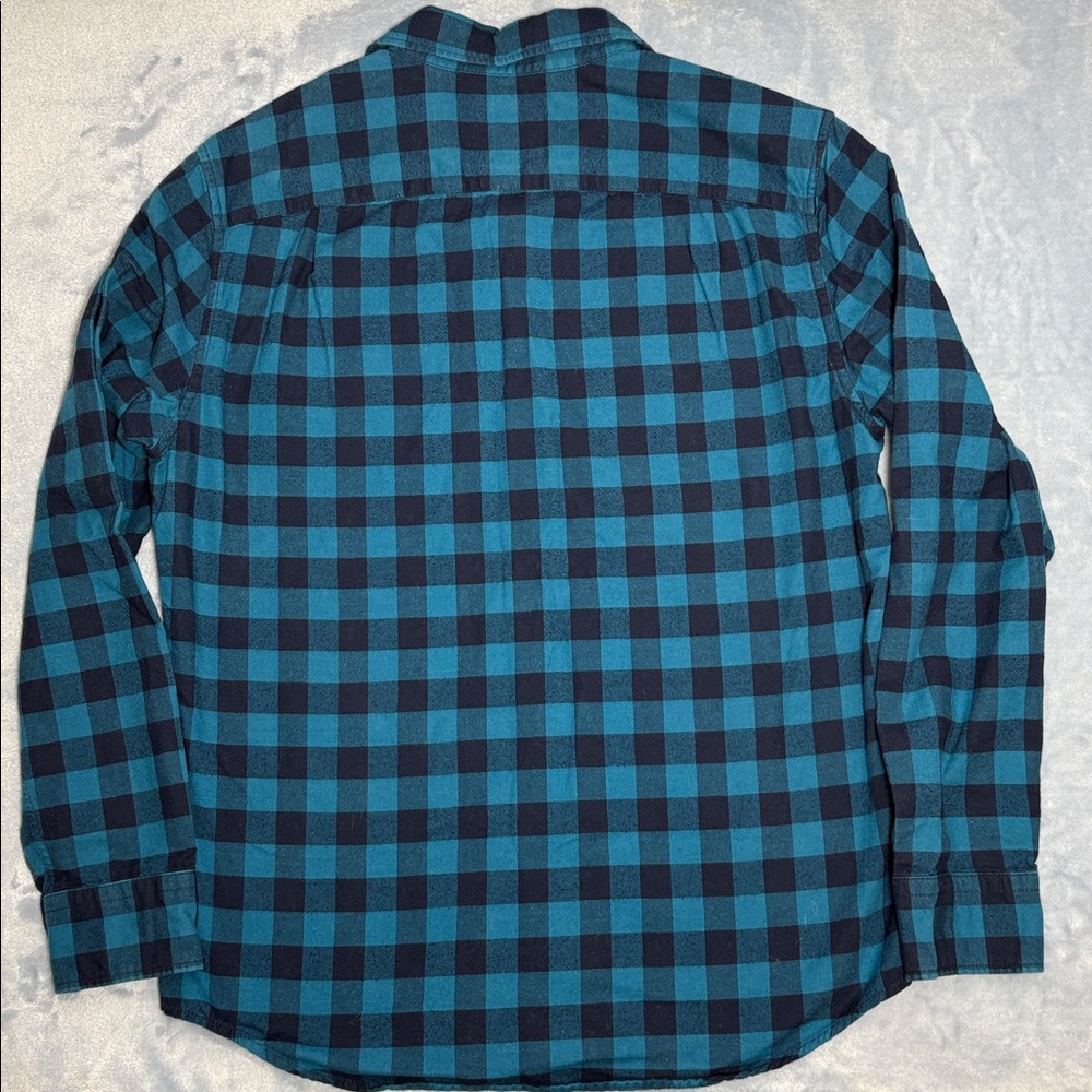 American Eagle Outfitters Blue Plaid Casual Button Down Shirt - Picture 7 of 7